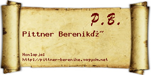 Pittner Bereniké névjegykártya